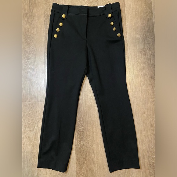 NWT WHBM Jolie Button Straight Lightweight Pants Size 14 L - Ankle  29” Black - Picture 3 of 9